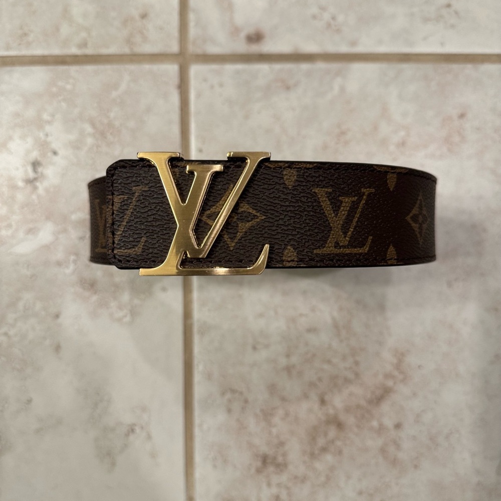 Louis Vuitton Monogram Belt with Gold Buckle - Picture 3 of 4